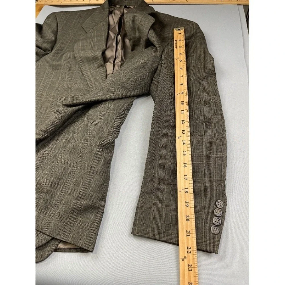 Hunter & Lords Mens Blazer 44 Loro Piana Super 100s Wool Fall Plaid‎ Sport Coat